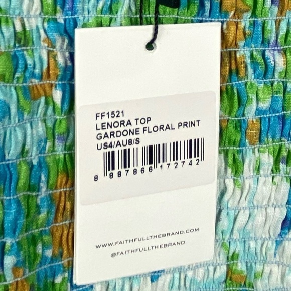 Nwt | FAITHFULL THE BRAND Lenora Gardone Floral Top Size 4 - Picture 3 of 10